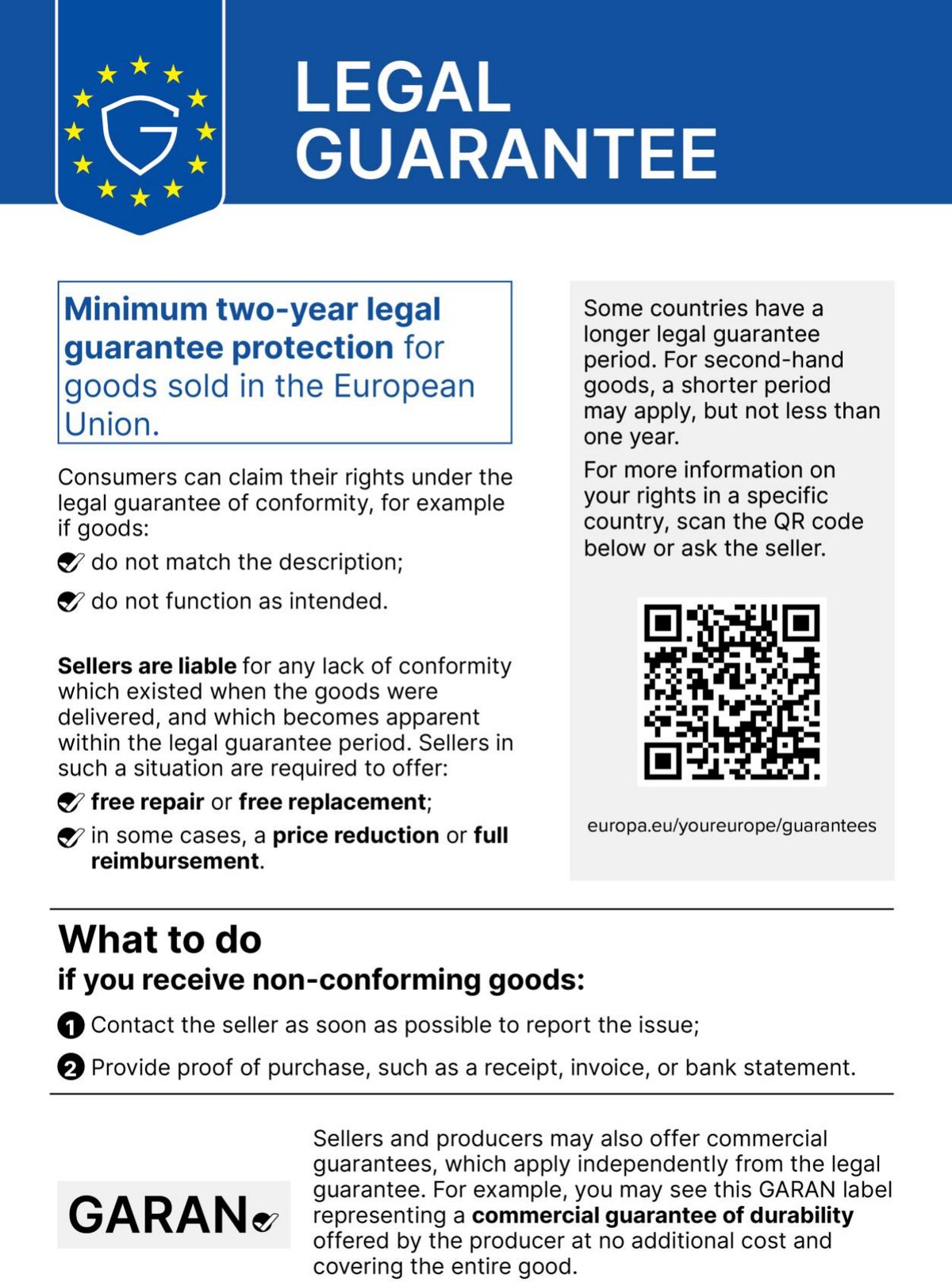 Legal warranty rights